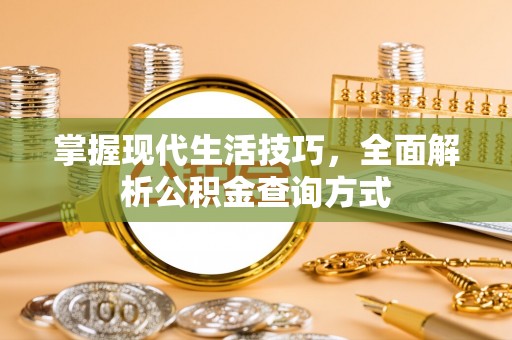 大渡口掌握现代生活技巧，全面解析公积金查询方式