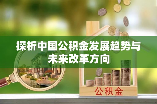 大渡口探析中国公积金发展趋势与未来改革方向