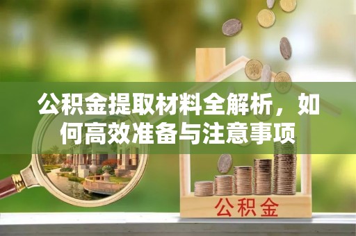 大渡口公积金提取材料全解析，如何高效准备与注意事项
